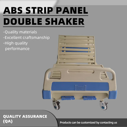 huiteng ABS Strip Panel Dual-Crank Medical Nursing Bed with Adjustable Guardrails 2060*900*500