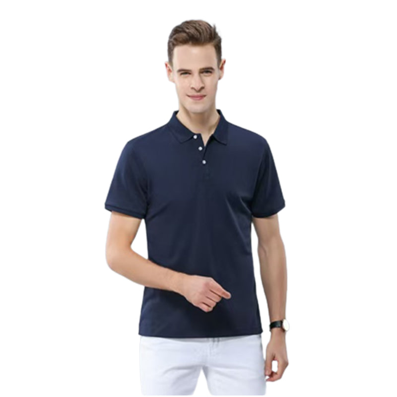 Jier Ice silk turn-down collar polo shirt Ice silk quick-dry thin short-sleeved turn-down collar top