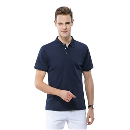 Jier Ice silk turn-down collar polo shirt Ice silk quick-dry thin short-sleeved turn-down collar top