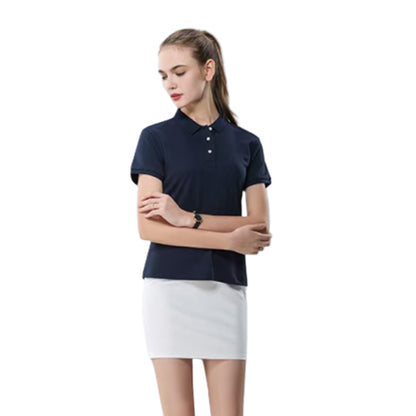 Jier Ice silk turn-down collar polo shirt Ice silk quick-dry thin short-sleeved turn-down collar top