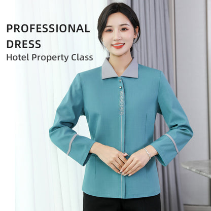 rongjiaoyilin Hotel  Property Management UniformsHousekeeping Workwear Short-Sleeved Uniforms for Hotels, Guesthouses, Housekeeping Sales Offices(Please consult customer service for pricing)