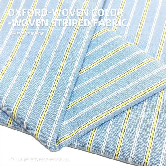 zhongchang Oxford Weave Color-Woven Striped Fabric Custom Material: Abrasion-Resistant and Wrinkle-Resistant 40//*32/2 112*50 57/58"(Please consult customer service for pricing)