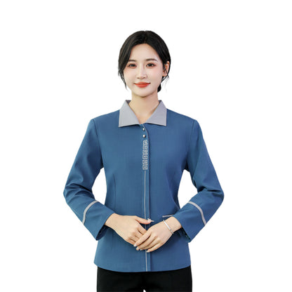 rongjiaoyilin Hotel  Property Management UniformsHousekeeping Workwear Short-Sleeved Uniforms for Hotels, Guesthouses, Housekeeping Sales Offices(Please consult customer service for pricing)