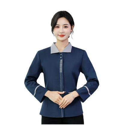 rongjiaoyilin Hotel  Property Management UniformsHousekeeping Workwear Short-Sleeved Uniforms for Hotels, Guesthouses, Housekeeping Sales Offices(Please consult customer service for pricing)