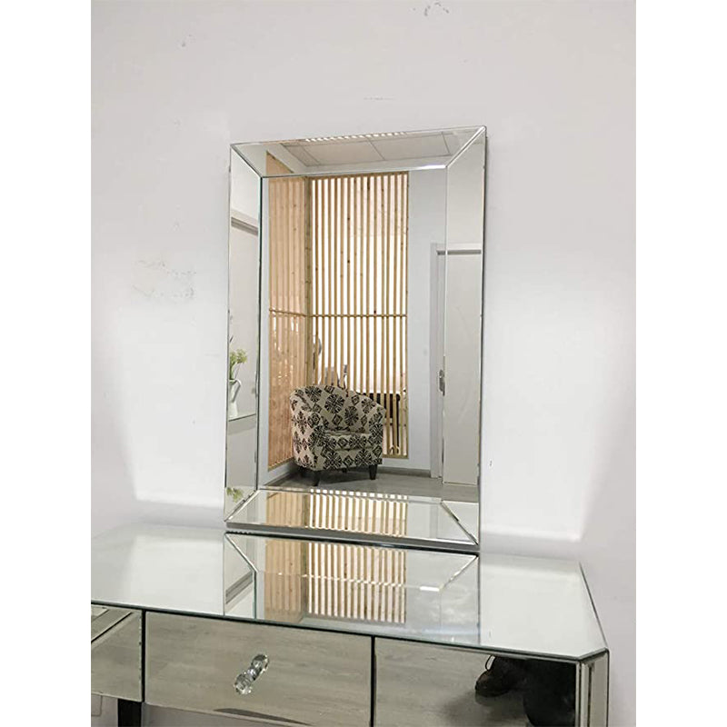 huaguan TopB Mirrors Simple Wall Mirror Frameless Rectangular Mirror with Bevelled Edge