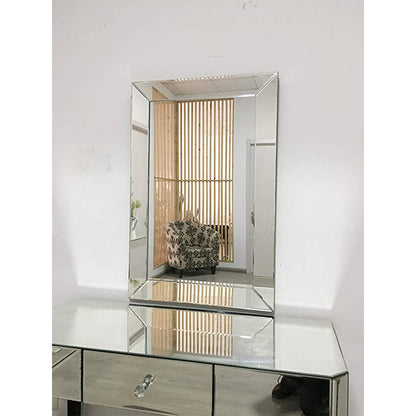 huaguan TopB Mirrors Simple Wall Mirror Frameless Rectangular Mirror with Bevelled Edge