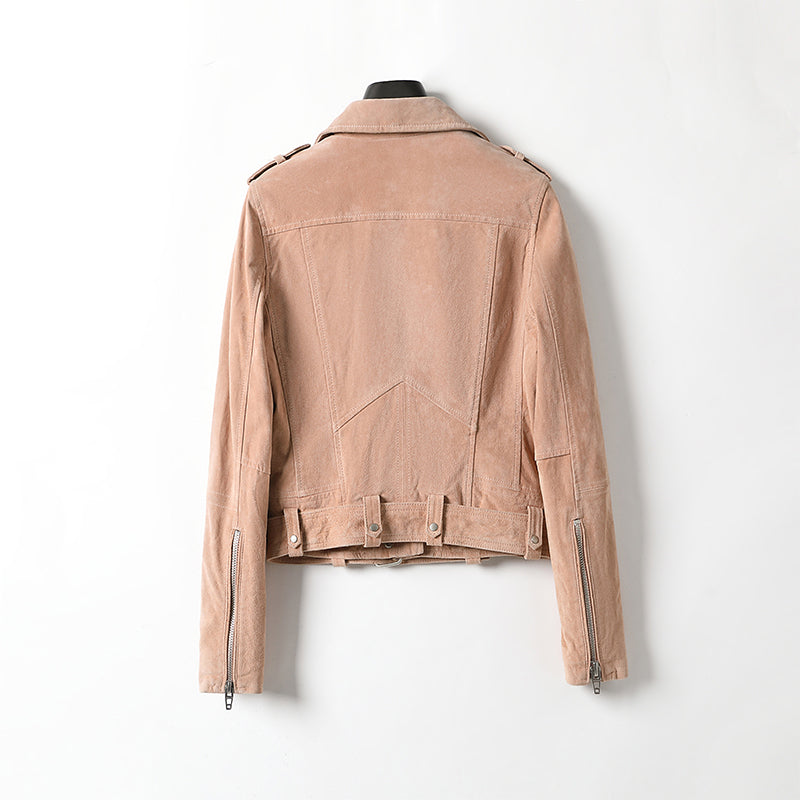 minwang Women's Leather Jacket 73K-9269
