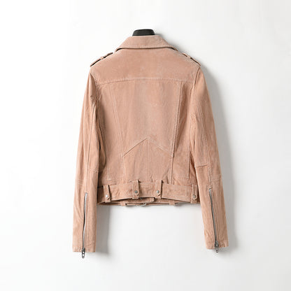 minwang Women's Leather Jacket 73K-9269