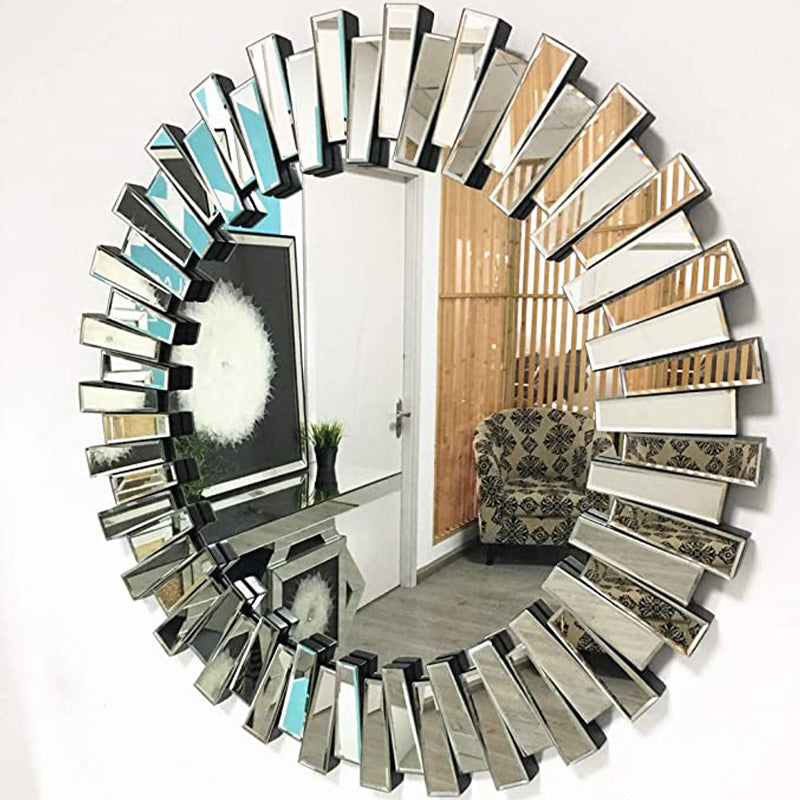 huaguan Bevel-edged frameless round wall-mounted wall mirror 80*80cm