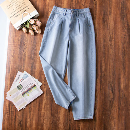 xinya Casual Pants Jeans  X012JJ  Pear shaped body pants, light blue denim design, high waisted jeans
