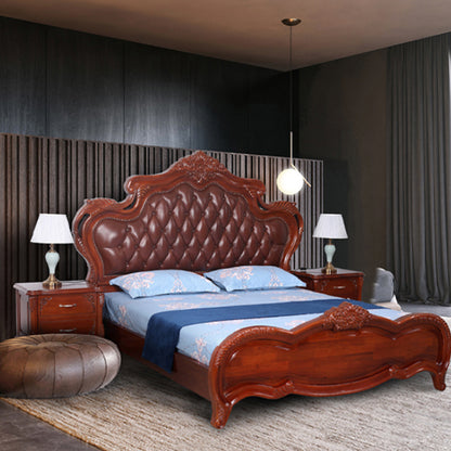 minghao Begonia wood solid wood European style all solid wood 1.8 m double bed master bedroom king size bed modern American soft package(Please consult customer service for pricing)
