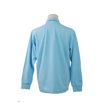 POLO shirt Long sleeved blue lapel slim fitting POLO shirt Casual business POLO shirt