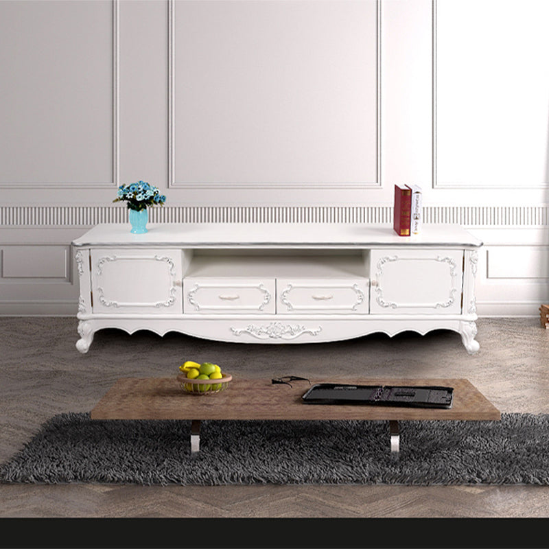 minghao European TV stand Begonia solid wood Europe and the United States TV cabinet original wood white modern simple living room TV cabinet 2.0 m(Please consult customer service for pricing)