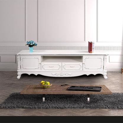 minghao European TV stand Begonia solid wood Europe and the United States TV cabinet original wood white modern simple living room TV cabinet 2.0 m(Please consult customer service for pricing)