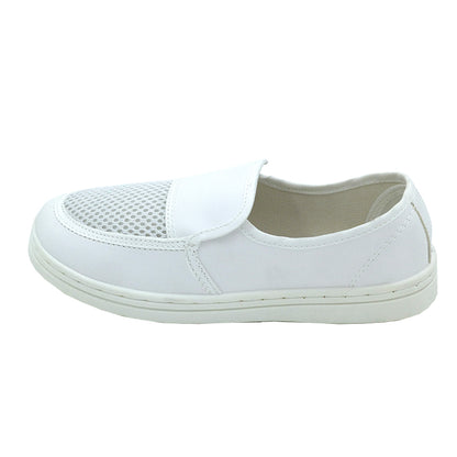 tonghuasheng  Anti-static white leather single hole mesh shoes PVC mesh shoes 614 dust-free work shoes