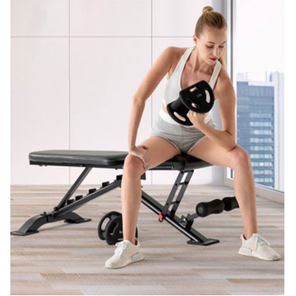 dingxintai Folding dumbbell stool A008 Fitness chair household multifunctional professional bench push training supine board abdominal muscle board exercise fitness equipment