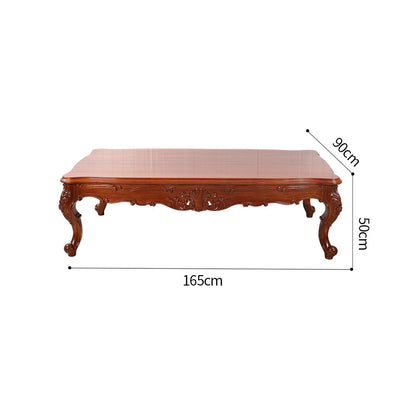 minghao  European style log sofa living room sofa three or four people begonia wood sofa toffee sofa L-type