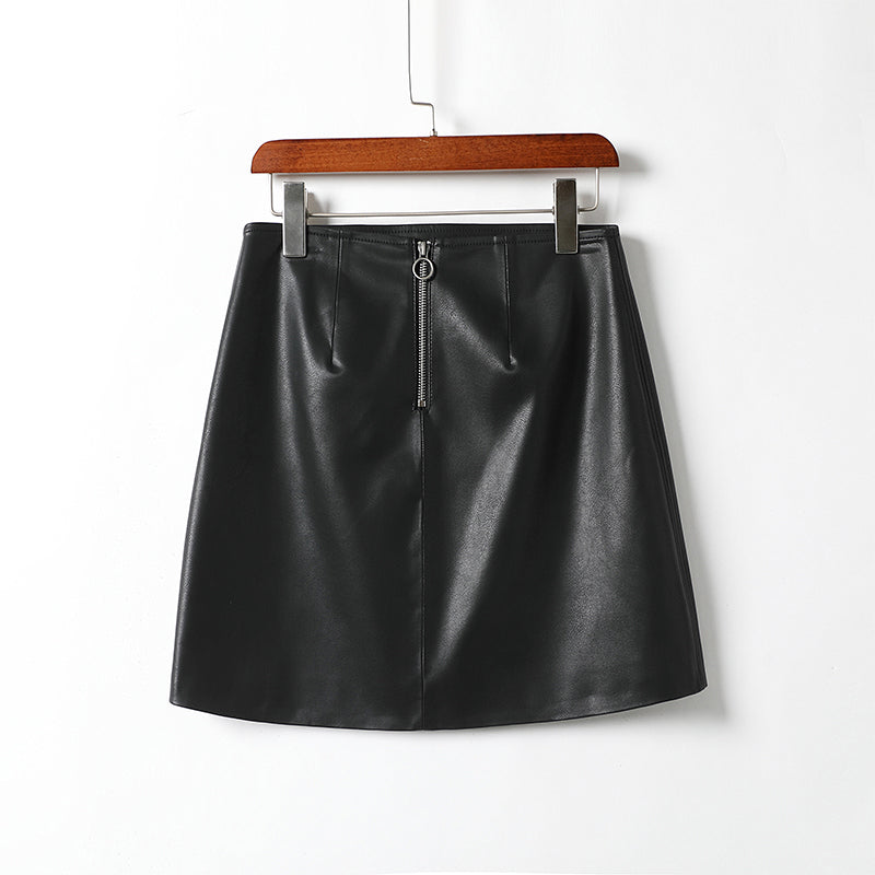 minwang PU Skirt 13MA0104
