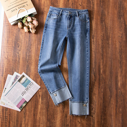 xinya Casual Pants Jeans C2016-5J  New Versatile Jeans Straight Leg Jeans Design Sense Jeans