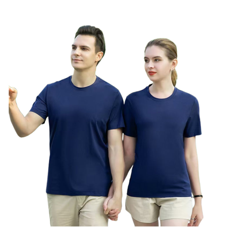 Jier Liquid Ammonia Mercerized Cotton Crewneck Short-Sleeve T-Shirt – Summer Thin Crewneck Half-Sleeve Top