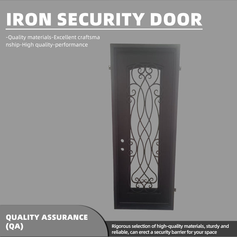 hengze Entry Wrought Iron Security Doors Rust Sun Resistant Custom Sizes Home Villa Main Gates(Please consult customer service for pricing)