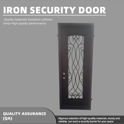 hengze Entry Wrought Iron Security Doors Rust Sun Resistant Custom Sizes Home Villa Main Gates(Please consult customer service for pricing)