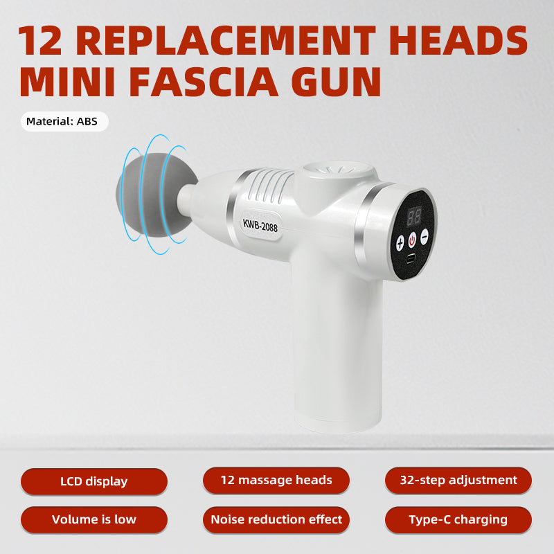 wankang 12-Replacement-Head Mini Fascia Gun Deep Muscle Massage, Relaxation & Fitness