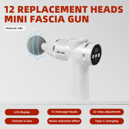 wankang 12-Replacement-Head Mini Fascia Gun Deep Muscle Massage, Relaxation & Fitness