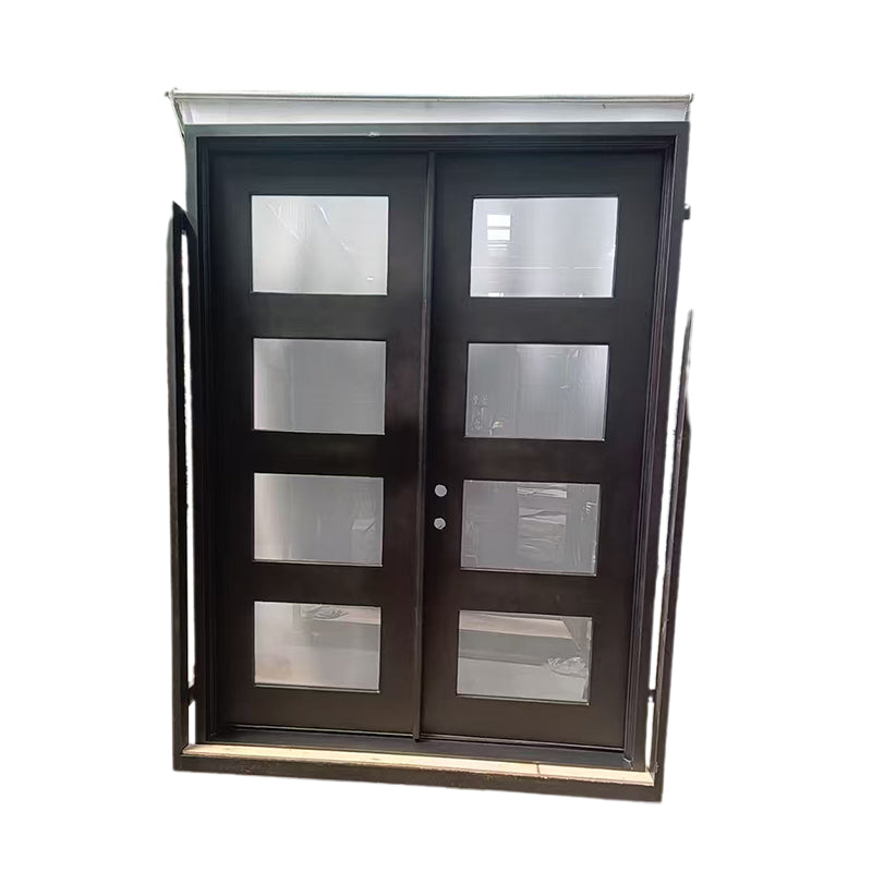 hengze Entry Wrought Iron Security Doors Rust Sun Resistant Custom Sizes Home Villa Main Gates(Please consult customer service for pricing)