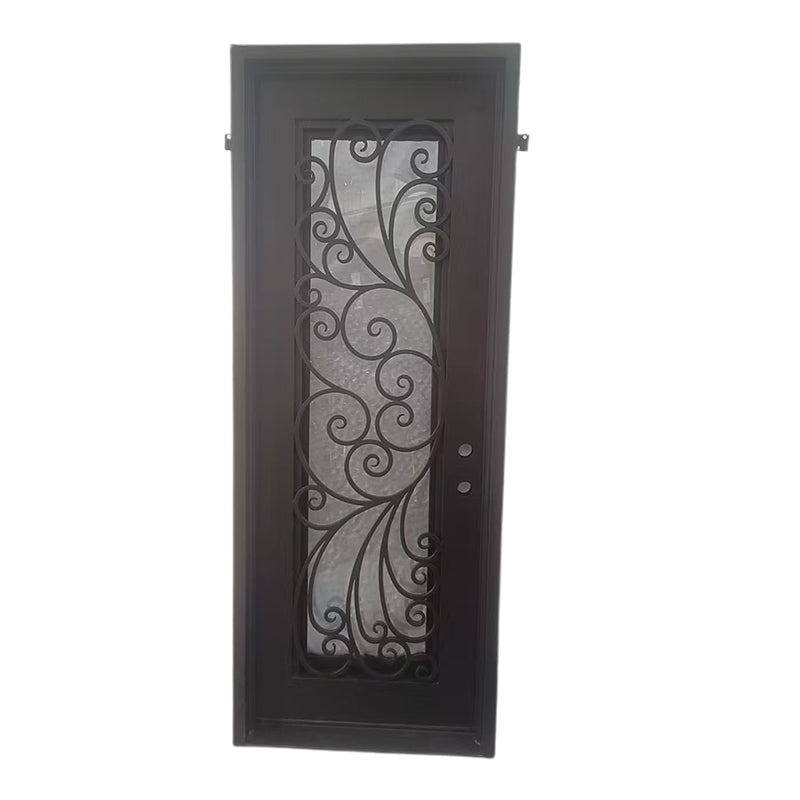 hengze Entry Wrought Iron Security Doors Rust Sun Resistant Custom Sizes Home Villa Main Gates(Please consult customer service for pricing)