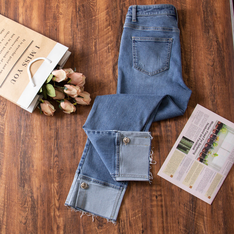 xinya Casual Pants Jeans C2016-5J  New Versatile Jeans Straight Leg Jeans Design Sense Jeans