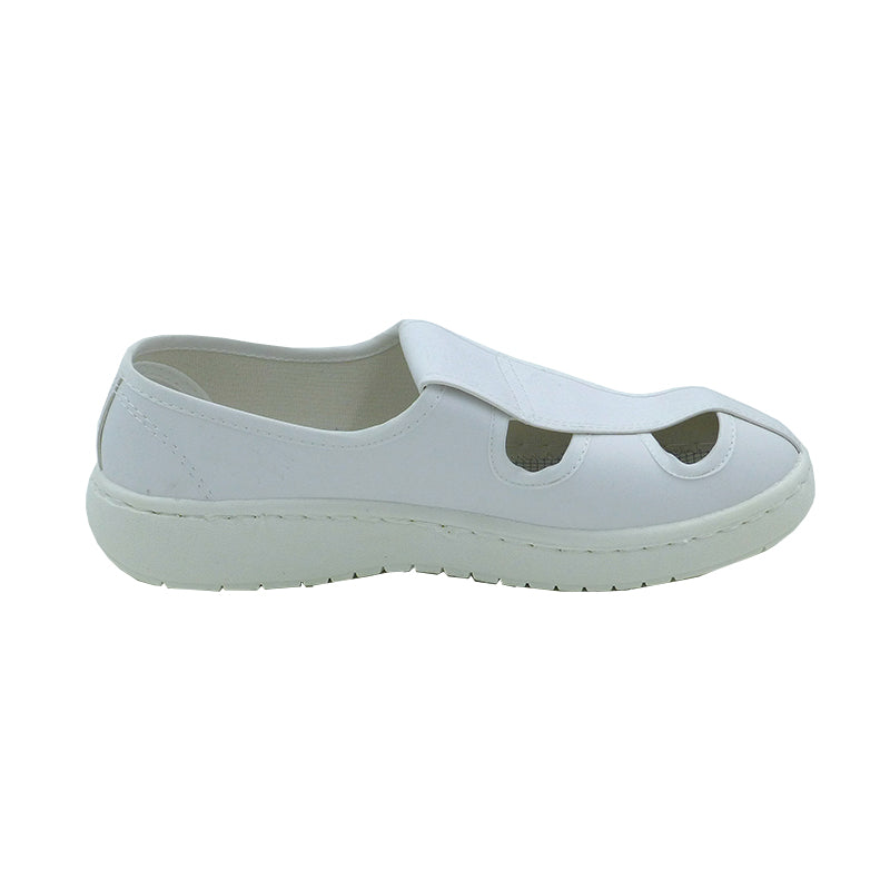 tonghuasheng Anti-static SPU white leather four-hole shoes thick soft sole 710 factory shoes clean room purification shoes single shoes