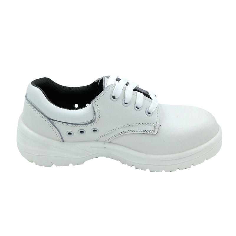tonghuasheng Anti-static PU white lace-up safety shoes 2008 metal Baotou dust-free laboratory safety shoes