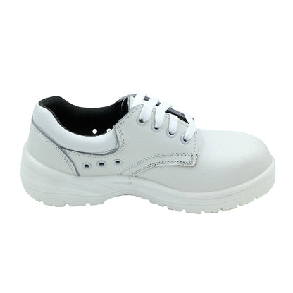 tonghuasheng Anti-static PU white lace-up safety shoes 2008 metal Baotou dust-free laboratory safety shoes