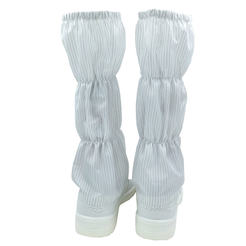tonghuasheng Anti-static PU safety boots white and blue striped grid 8807 clean steel head anti-smashing dust-free shoes