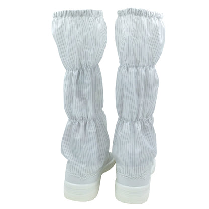 tonghuasheng Anti-static PU safety boots white and blue striped grid 8807 clean steel head anti-smashing dust-free shoes