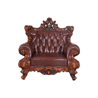 minghao European log sofa living room sofa begonia wood sofa toffee sofa chair 1+2+3 European style