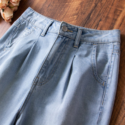 xinya Casual Pants Jeans  X012JJ  Pear shaped body pants, light blue denim design, high waisted jeans