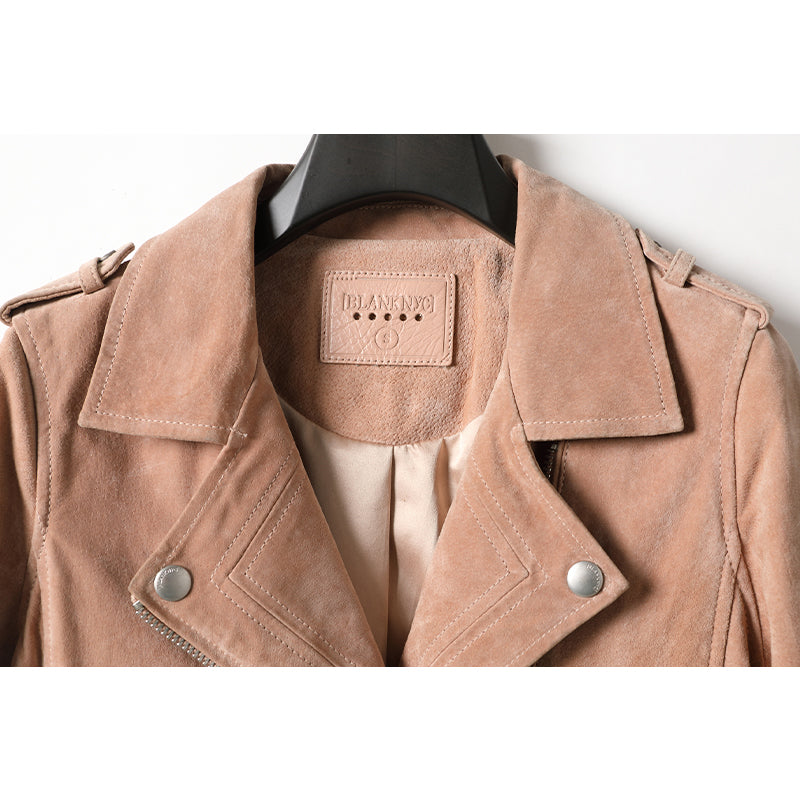 minwang Women's Leather Jacket 73K-9269