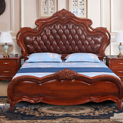 minghao Begonia wood solid wood European style all solid wood 1.8 m double bed master bedroom king size bed modern American soft package(Please consult customer service for pricing)