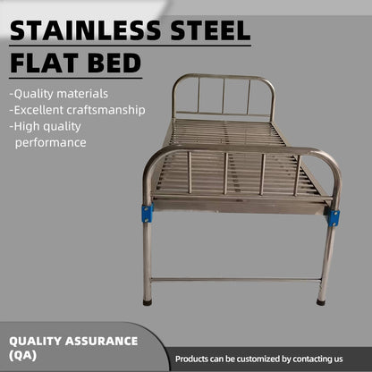 huiteng Stainless Steel Flat Medical Nursing Bed with Guardrails 2060*900*500
