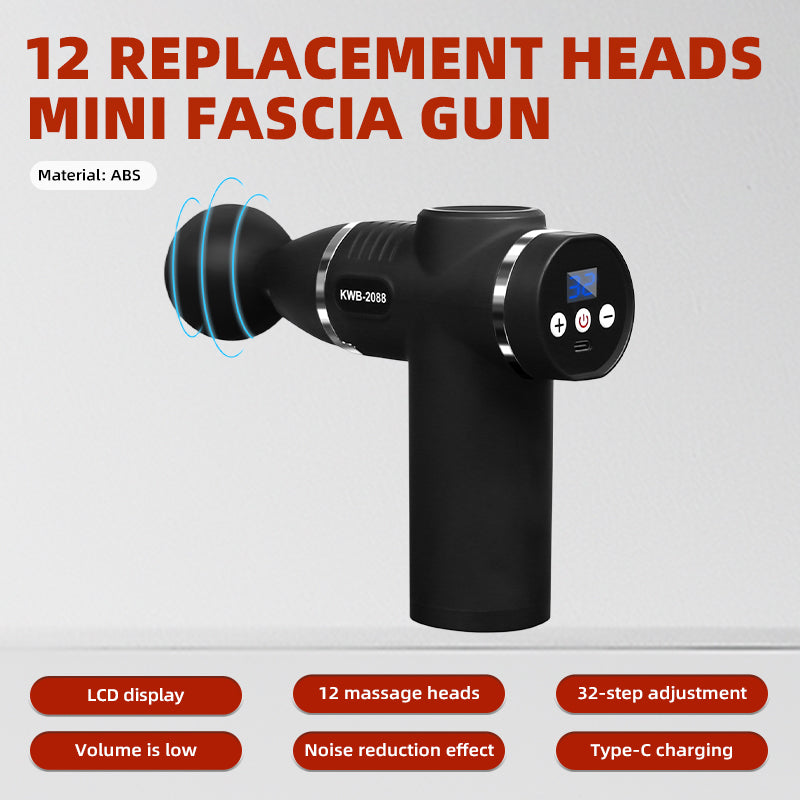 wankang 12-Replacement-Head Mini Fascia Gun Deep Muscle Massage, Relaxation & Fitness