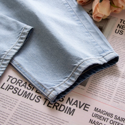 xinya Casual Pants Jeans  X012JJ  Pear shaped body pants, light blue denim design, high waisted jeans