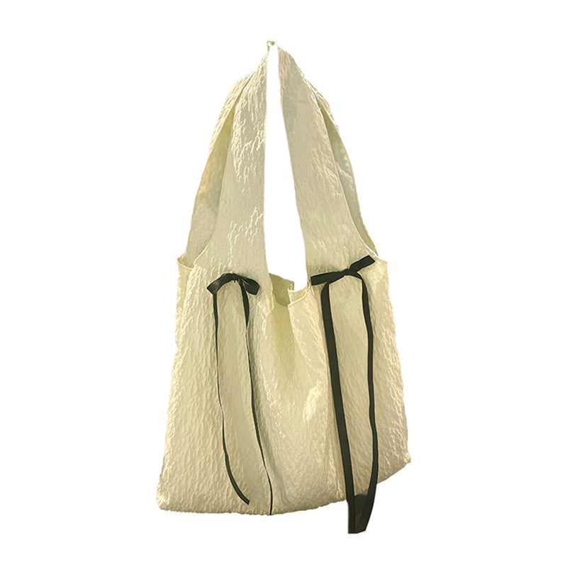 huiming French Pleated Jacquard Canvas Bag Large-Capacity Single-Shoulder Tote Bag  Niche Commuting Accessory(Please consult customer service for pricing)