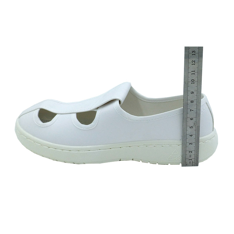 tonghuasheng Anti-static SPU white leather four-hole shoes thick soft sole 710 factory shoes clean room purification shoes single shoes