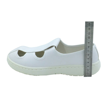 tonghuasheng Anti-static SPU white leather four-hole shoes thick soft sole 710 factory shoes clean room purification shoes single shoes