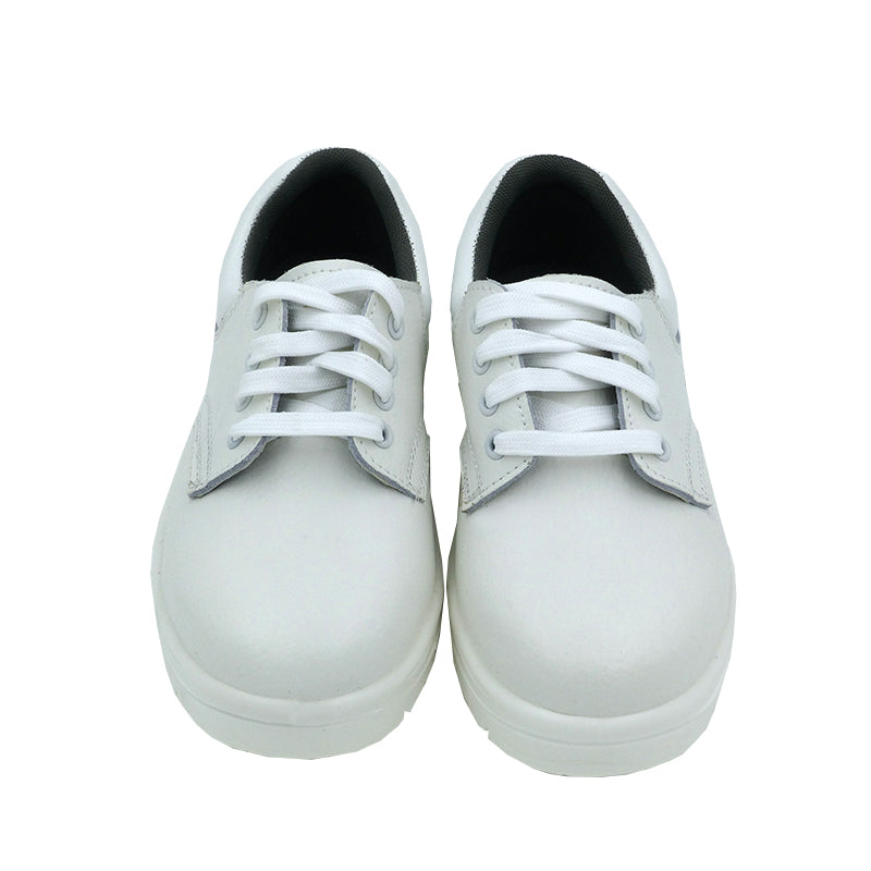 tonghuasheng Anti-static PU white lace-up safety shoes 2008 metal Baotou dust-free laboratory safety shoes