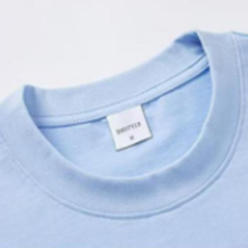 Jier Trendy brand oversized drop shoulder pure cotton T-shirt GL46-78015, a thin summer style crew neck short sleeved top