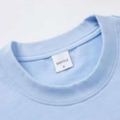 Jier Trendy brand oversized drop shoulder pure cotton T-shirt GL46-78015, a thin summer style crew neck short sleeved top