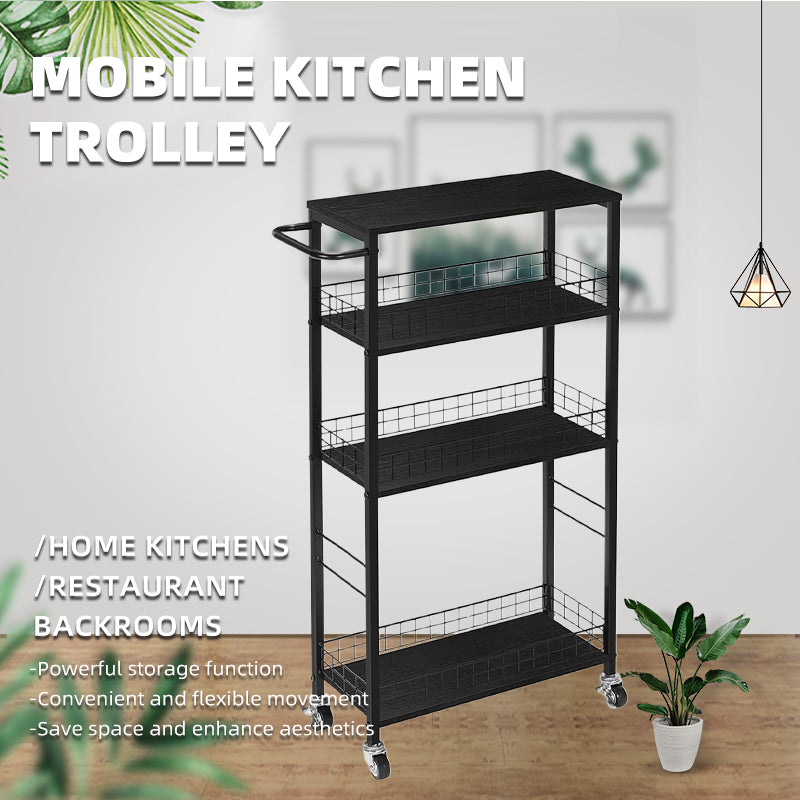 xida Movable kitchen trolley, iron storage rack with wheels(Please consult customer service for pricing)